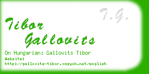 tibor gallovits business card
